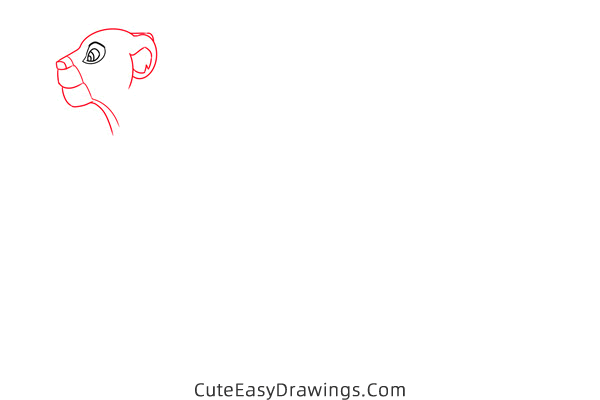 how to draw sarafina from the lion king - www.cuteeasydrawings.com