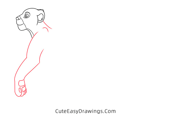 how to draw sarafina from the lion king - www.cuteeasydrawings.com