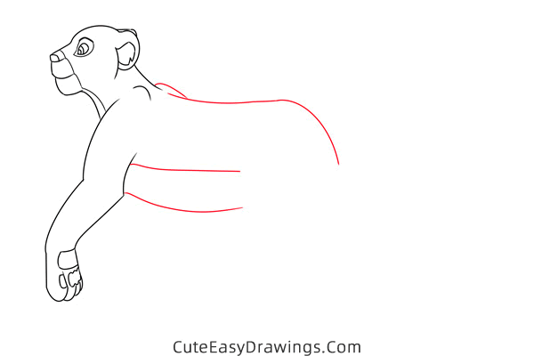 how to draw sarafina from the lion king - www.cuteeasydrawings.com