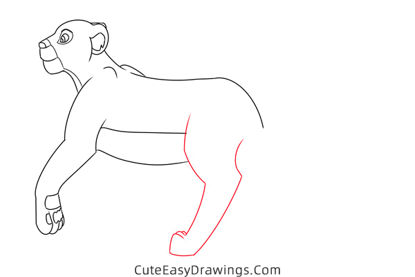 how to draw sarafina from the lion king - www.cuteeasydrawings.com