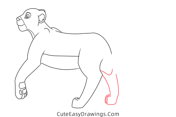 how to draw sarafina from the lion king - www.cuteeasydrawings.com