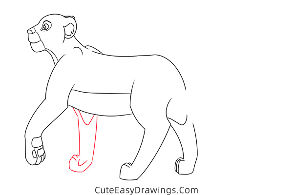 how to draw sarafina from the lion king - www.cuteeasydrawings.com