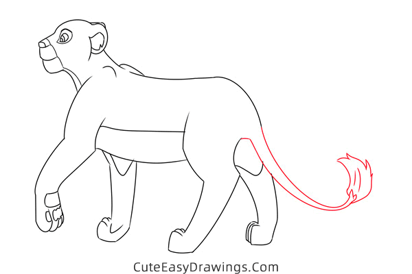 how to draw sarafina from the lion king - www.cuteeasydrawings.com