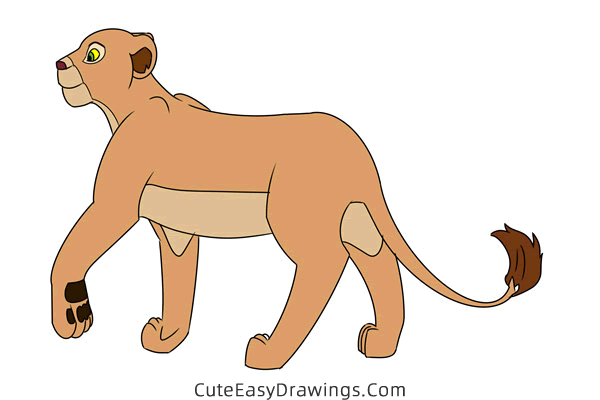 how to draw sarafina from the lion king - www.cuteeasydrawings.com