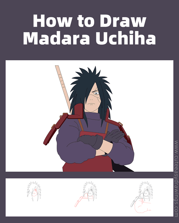 how to draw madara uchiha from naruto - www.cuteeasydrawings.com