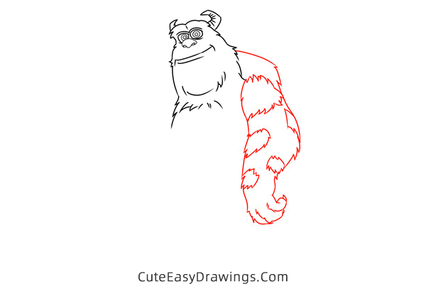 how to draw james p sullivan from monsters inc - www.cuteeasydrawings.com