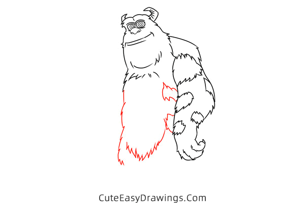 how to draw james p sullivan from monsters inc - www.cuteeasydrawings.com