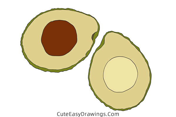 how to draw an avocado easy - www.cuteeasydrawings.com