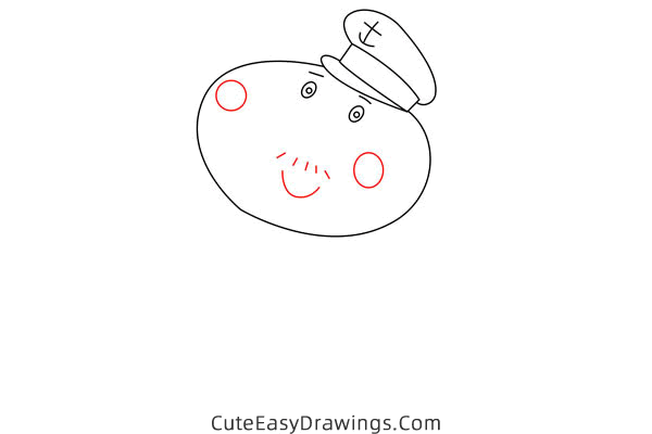 how to draw captain daddy dog from peppa pig - www.cuteeasydrawings.com