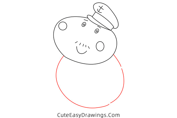 how to draw captain daddy dog from peppa pig - www.cuteeasydrawings.com