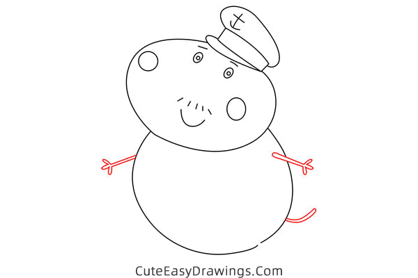 how to draw captain daddy dog from peppa pig - www.cuteeasydrawings.com