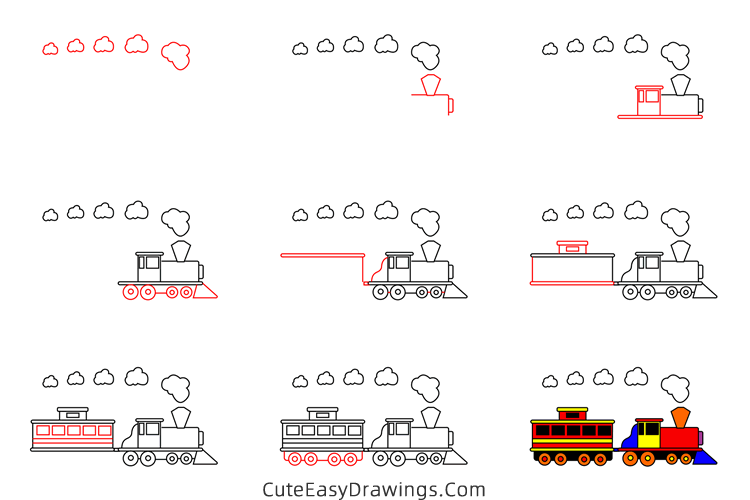 how to draw a train - www.cuteeasydrawings.com