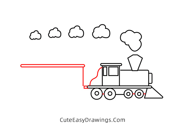 how to draw a train - www.cuteeasydrawings.com