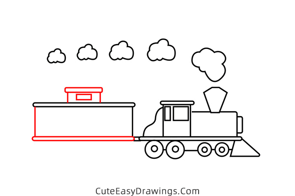 how to draw a train - www.cuteeasydrawings.com