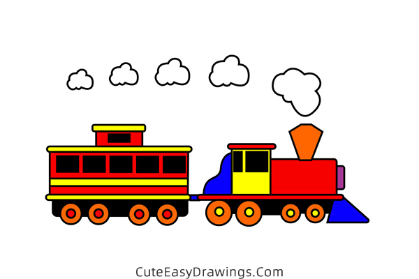 how to draw a train - www.cuteeasydrawings.com