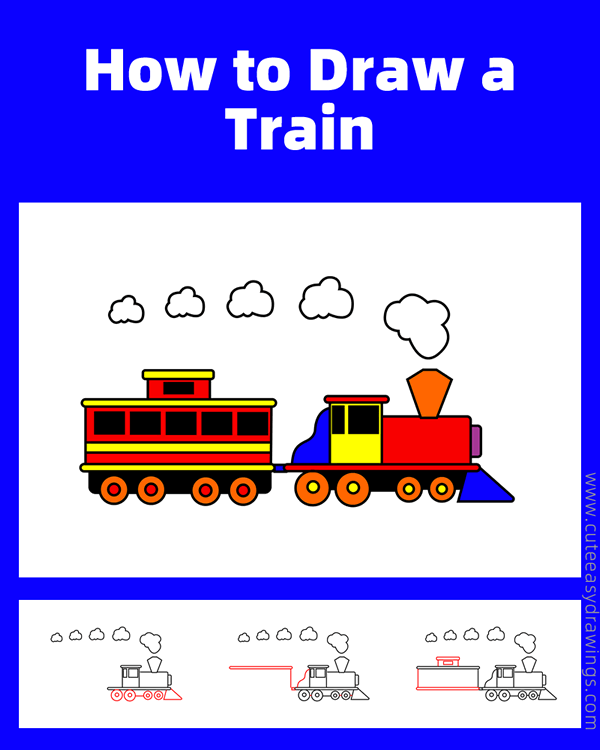 how to draw a train - www.cuteeasydrawings.com