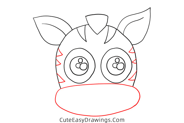 how to draw a zebra head - www.cuteeasydrawings.com