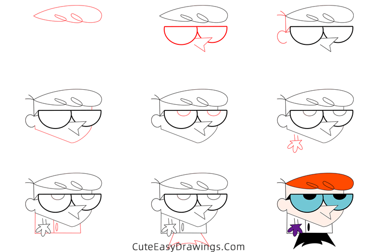 how to draw dexter - www.cuteeasydrawings.com