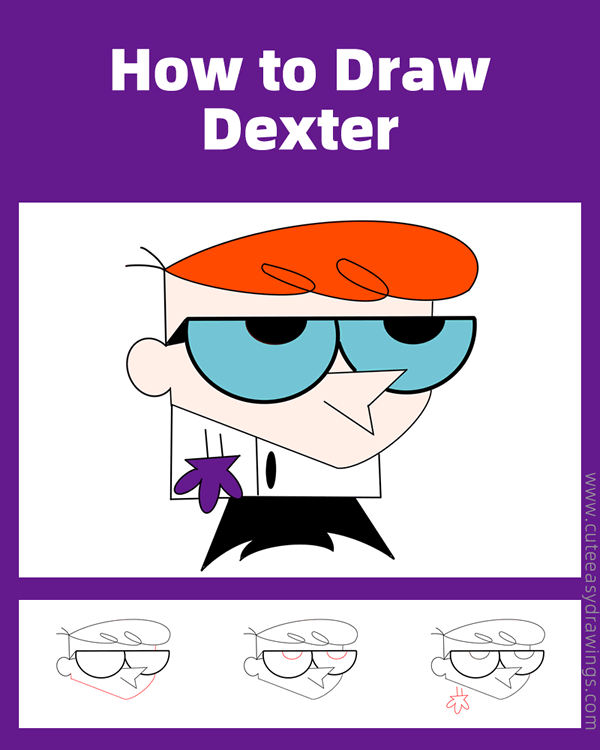 how to draw dexter - www.cuteeasydrawings.com