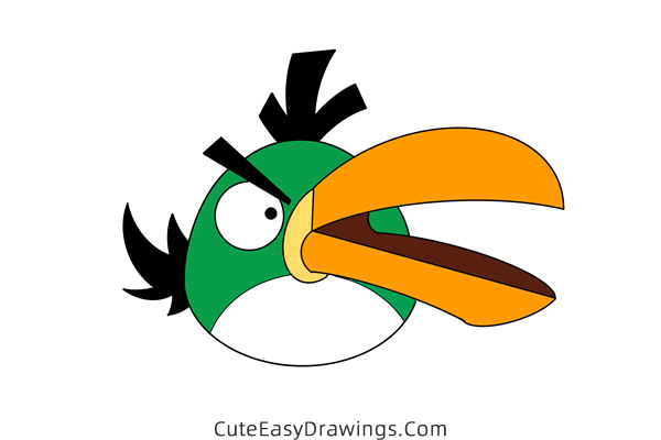 how to draw hal from angry birds - www.cuteeasydrawings.com