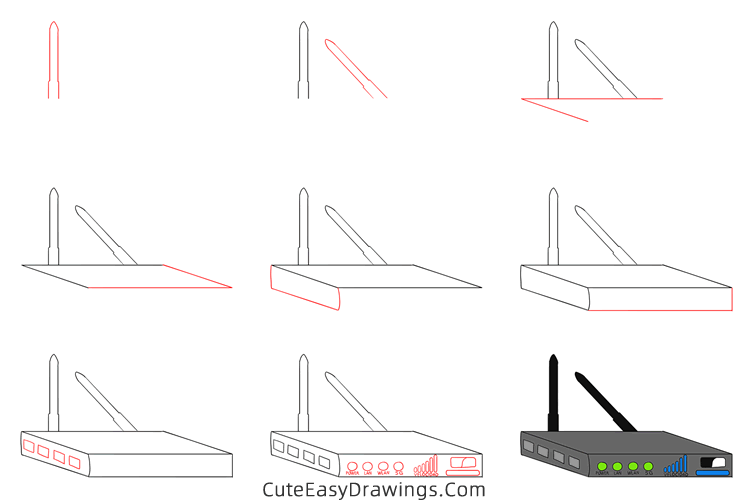 how to draw a router - www.cuteeasydrawings.com