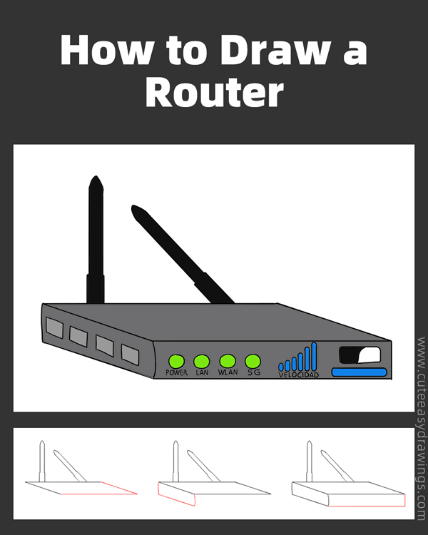 how to draw a router - www.cuteeasydrawings.com