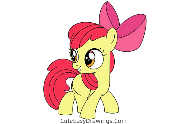 how to draw apple bloom from my little pony - www.cuteeasydrawings.com