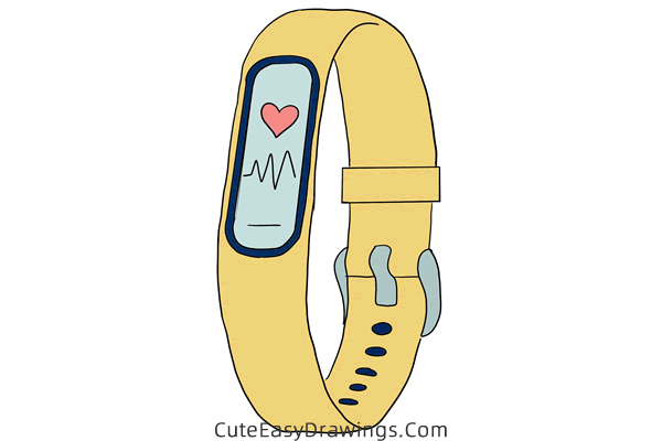 how to draw a smart bracelet - www.cuteeasydrawings.com