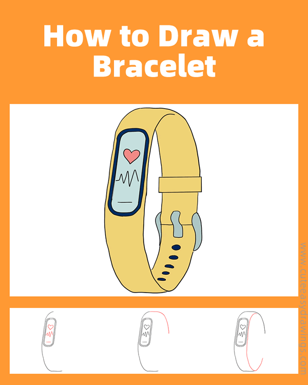 how to draw a smart bracelet - www.cuteeasydrawings.com