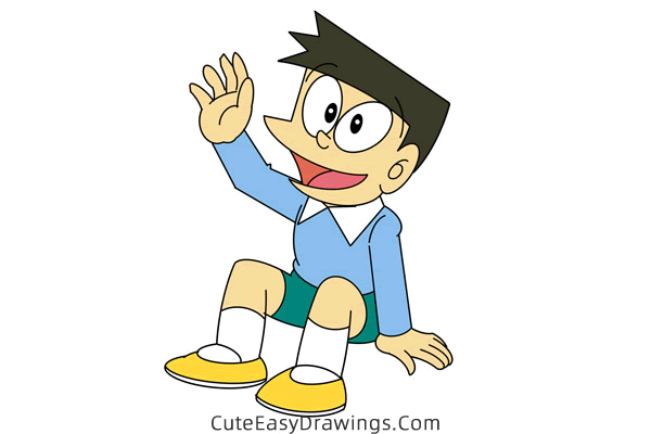 how to draw suneo honekawa from doraemon - www.cuteeasydrawings.com