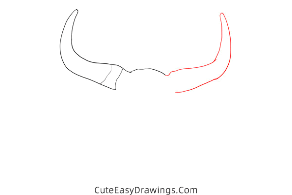 how to draw a cow skull - www.cuteeasydrawings.com