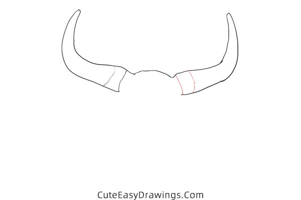 how to draw a cow skull - www.cuteeasydrawings.com