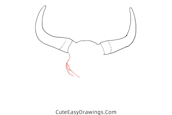 how to draw a cow skull - www.cuteeasydrawings.com