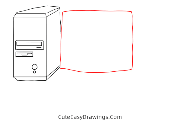 how to draw a computer - www.cuteeasydrawings.com