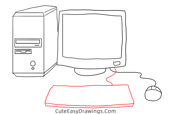 how to draw a computer - www.cuteeasydrawings.com