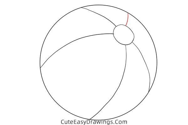 how to draw a beach ball - www.cuteeasydrawings.com