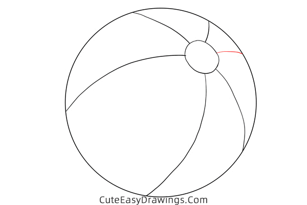 how to draw a beach ball - www.cuteeasydrawings.com