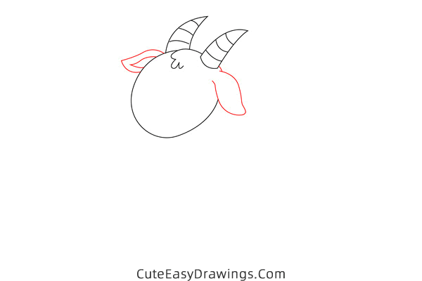 how to draw a goat - www.cuteeasydrawings.com