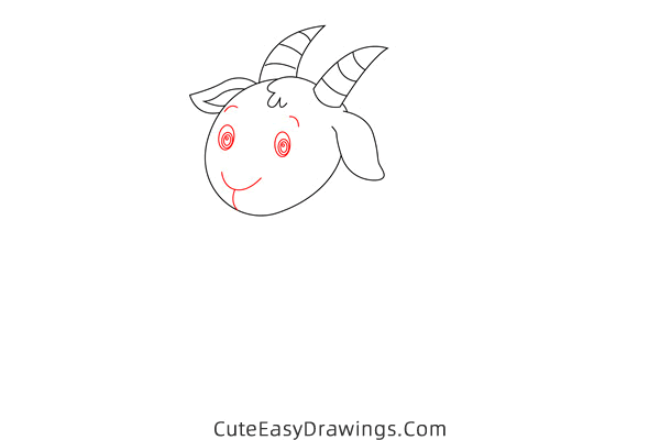 how to draw a goat - www.cuteeasydrawings.com