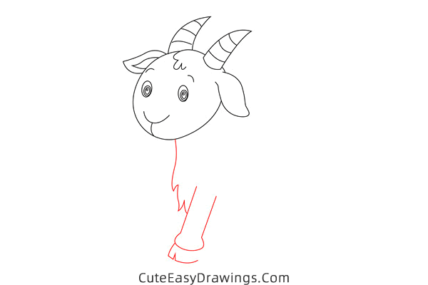 how to draw a goat - www.cuteeasydrawings.com