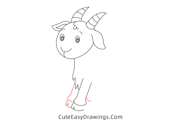 how to draw a goat - www.cuteeasydrawings.com