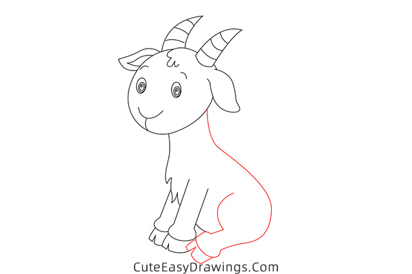 how to draw a goat - www.cuteeasydrawings.com