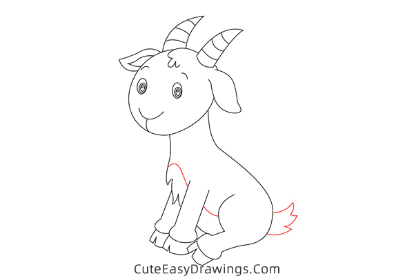 how to draw a goat - www.cuteeasydrawings.com