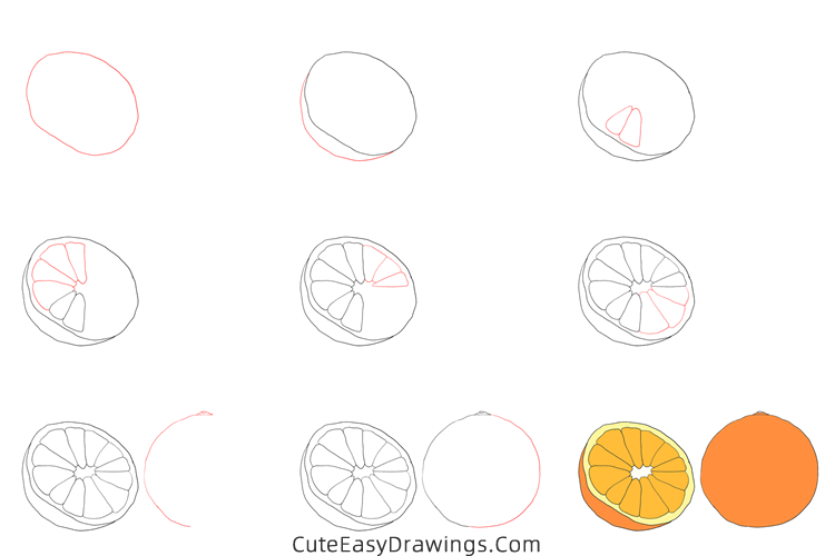 how to draw an orange - www.cuteeasydrawings.com