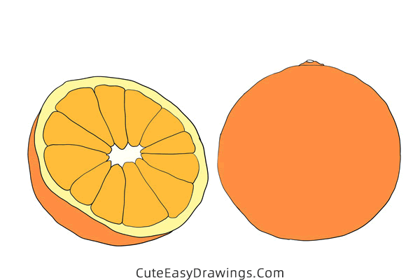 how to draw an orange - www.cuteeasydrawings.com