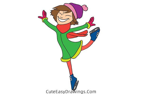 how to draw an ice skater - www.cuteeasydrawings.com