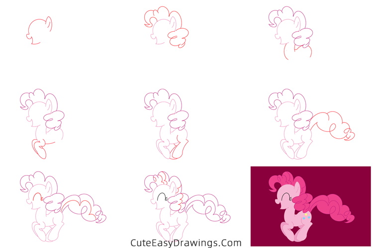 how to draw pinkie pie from my little pony - www.cuteeasydrawings.com