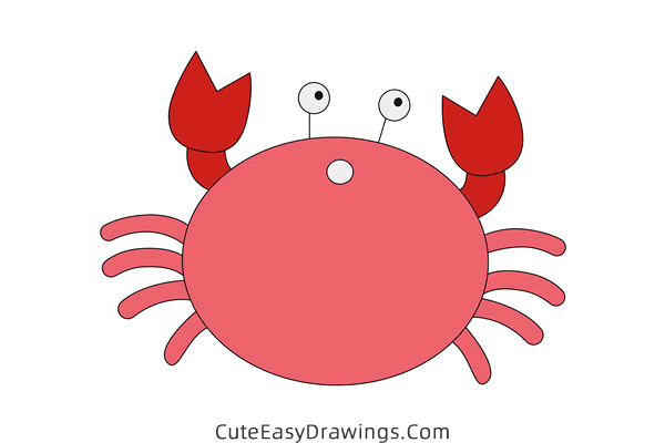 how to draw a crab - www.cuteeasydrawings.com