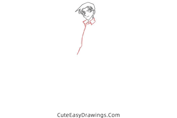 how to draw heiji hattori from detective conan - www.cuteeasydrawings.com