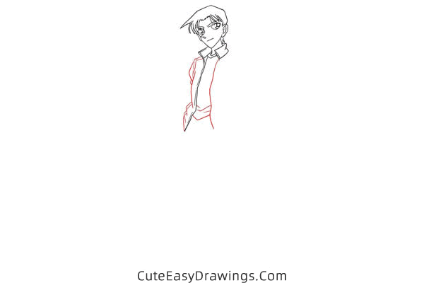 how to draw heiji hattori from detective conan - www.cuteeasydrawings.com